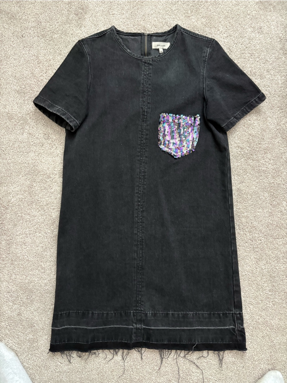 River Island Black Denim Mini Dress